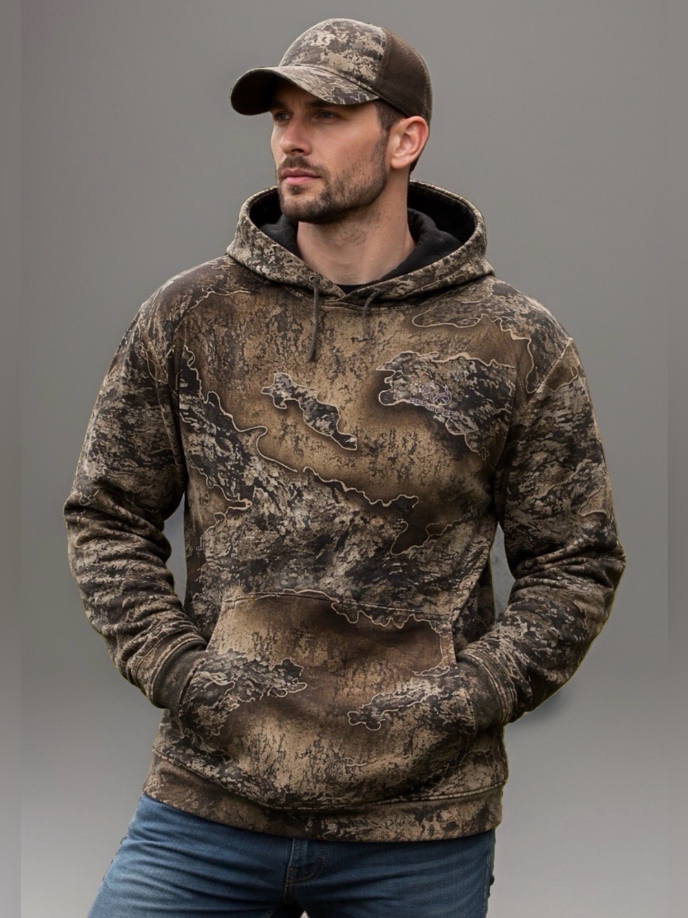 Realtree Escape Camo Pullover Hoodie Fleece Lined Hunting Outdoor Mens 3XL